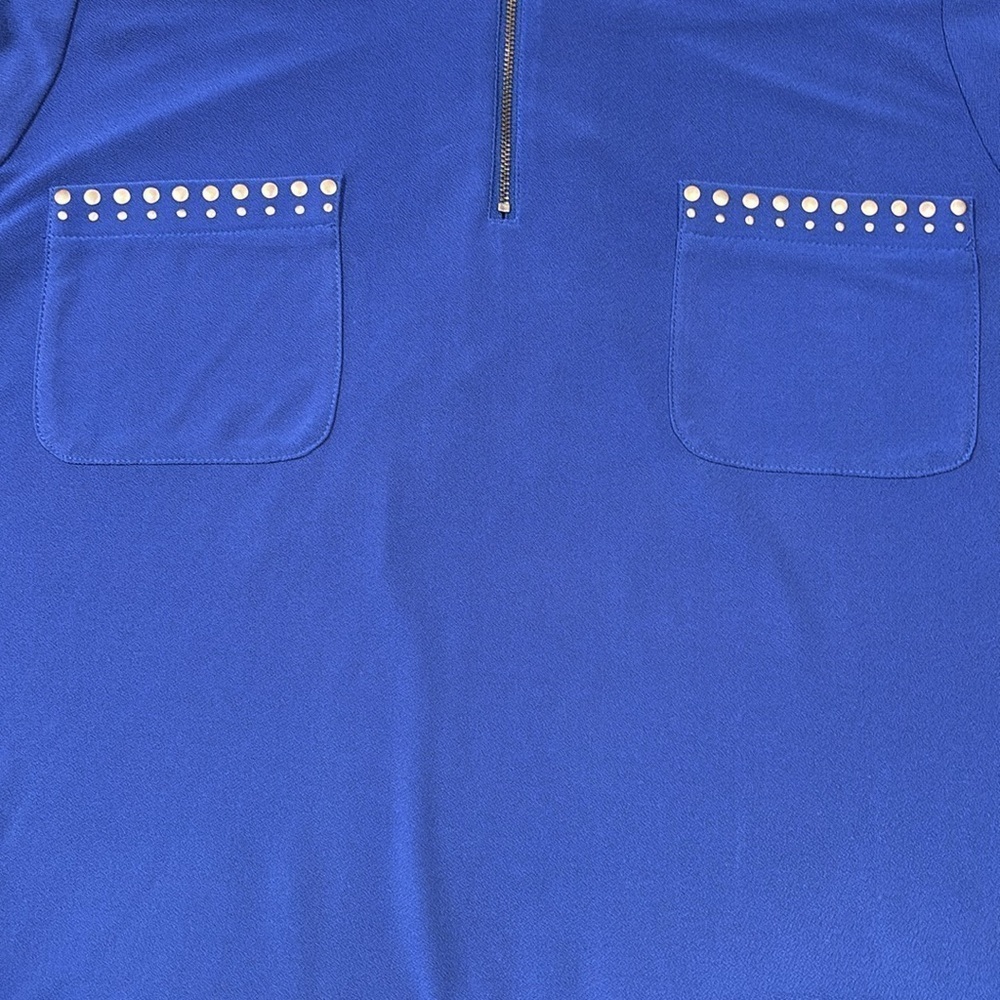 Susan Graver Tunic/Zip Front Ladies Royal Blue Shirt Size XL - Picture 3 of 11